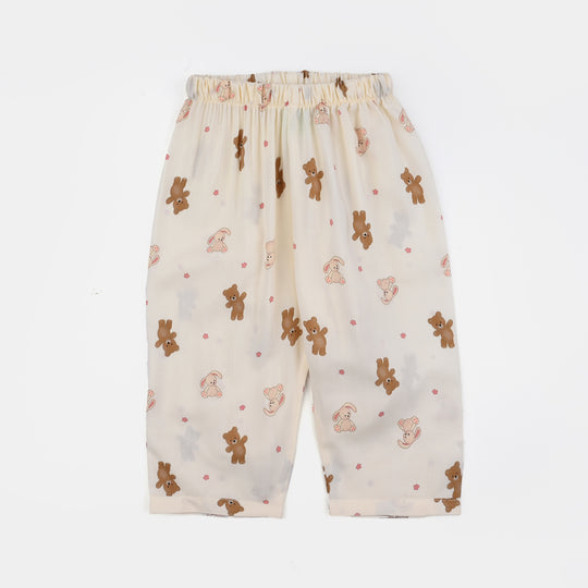 Infant Boys Viscose Night Suit (Teddy) - Off White