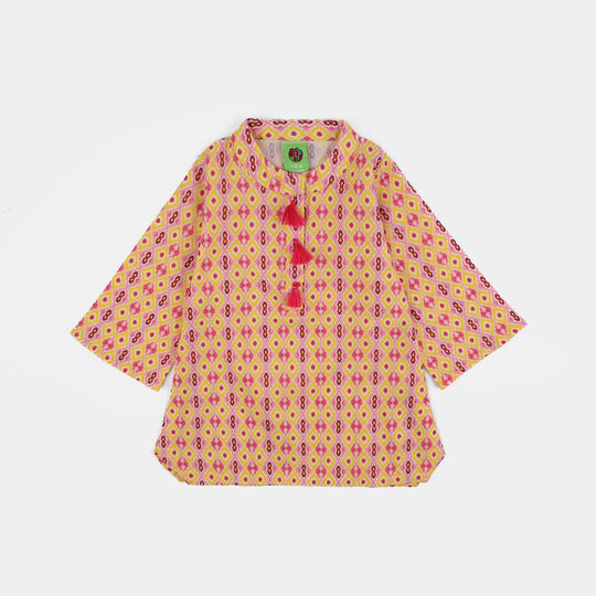Infant Girls Cotton Printed 2Pcs Ikhat - Multi