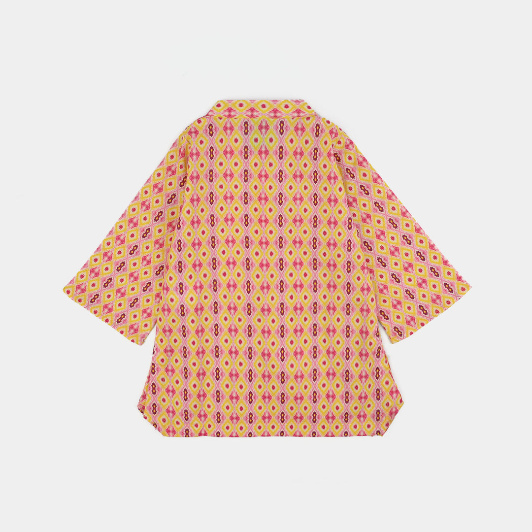 Infant Girls Cotton Printed 2Pcs Ikhat - Multi