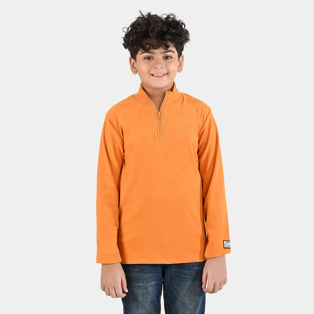 Boys Cotton Interlock  Sweatshirt - Orange