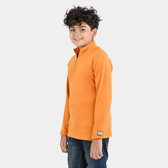 Boys Cotton Interlock  Sweatshirt - Orange