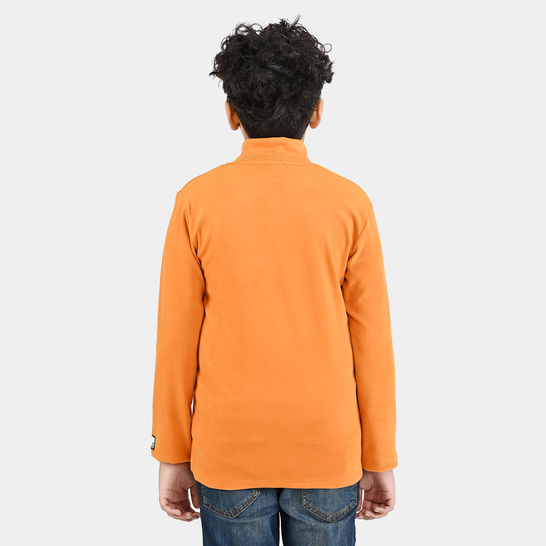 Boys Cotton Interlock  Sweatshirt - Orange