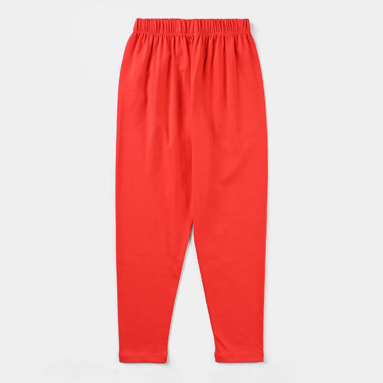 Girls Jersey/Terry Tights - Red