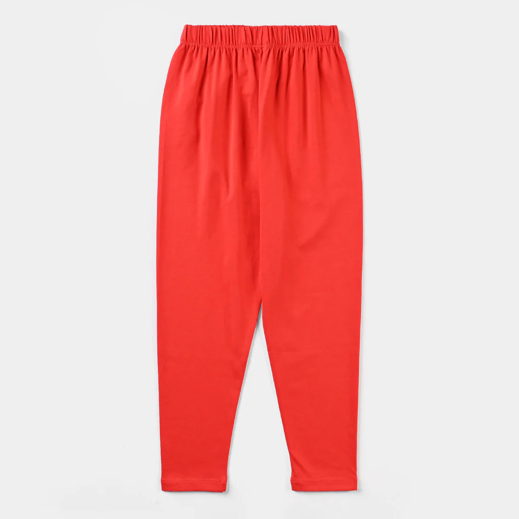 Girls Jersey/Terry Tights - Red