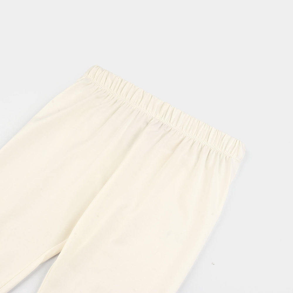 Girls Jersey/Terry Tights-White