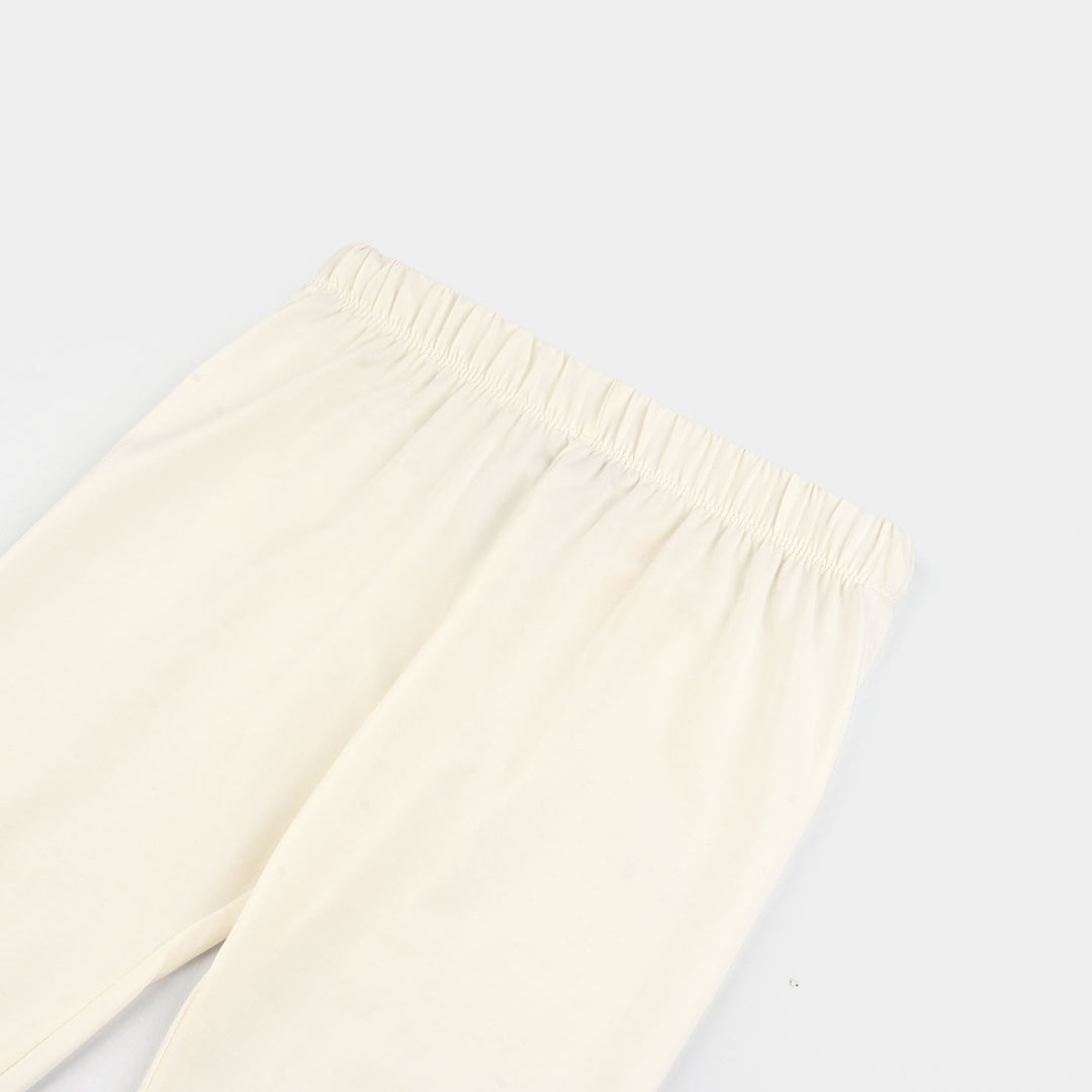 Girls Jersey/Terry Tights-White