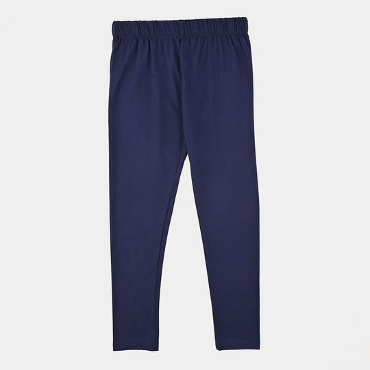 Girls Jersey/Terry Tights-Navy