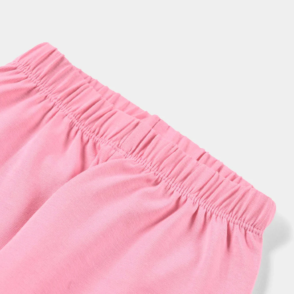 Girls Jersey/Terry Tights - Pink