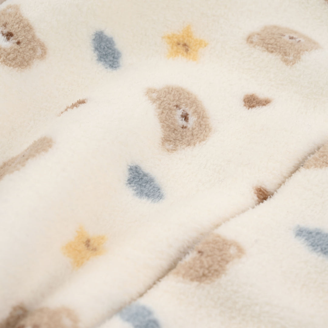 Infant Boys Sherpa Romper Cozy Bear-White