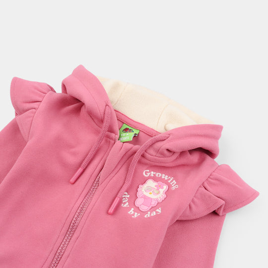 Infant Girls Velour Jacket Growing-Pink