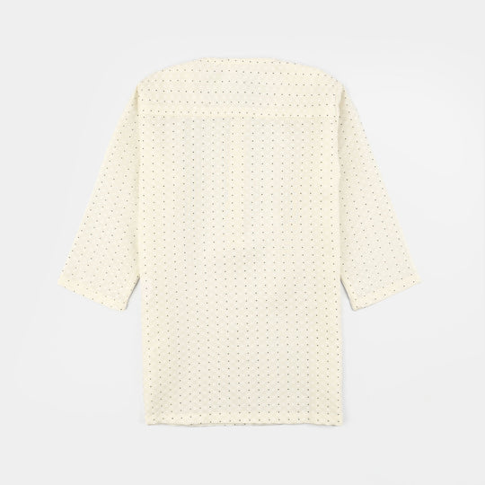Infant Boys Poly  Viscose Kurta Pajama - Cream
