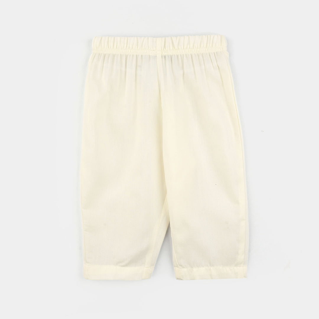Infant Boys Poly  Viscose Kurta Pajama - Cream