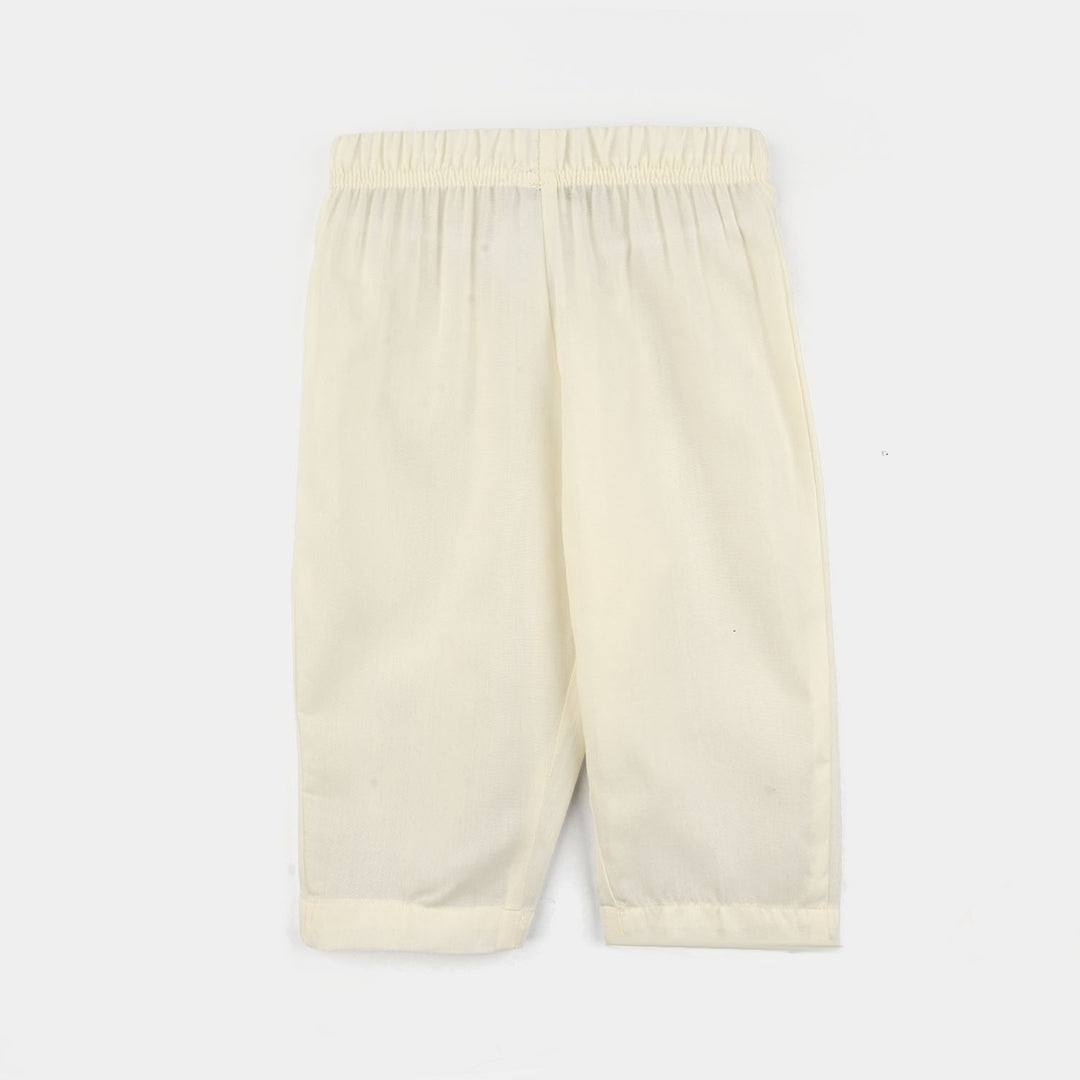 Infant Boys Poly  Viscose Kurta Pajama - Cream