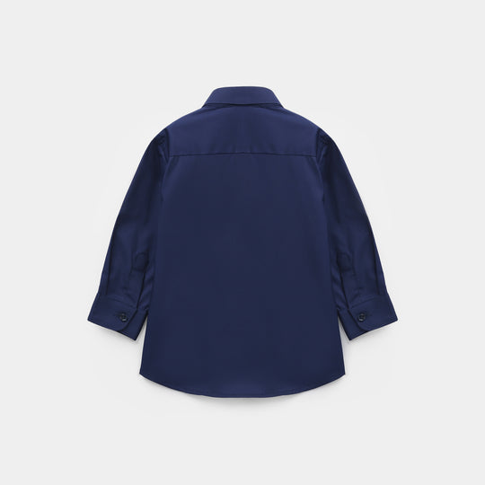Infant Boys Yarn Dyed Formal Shirt - Navy