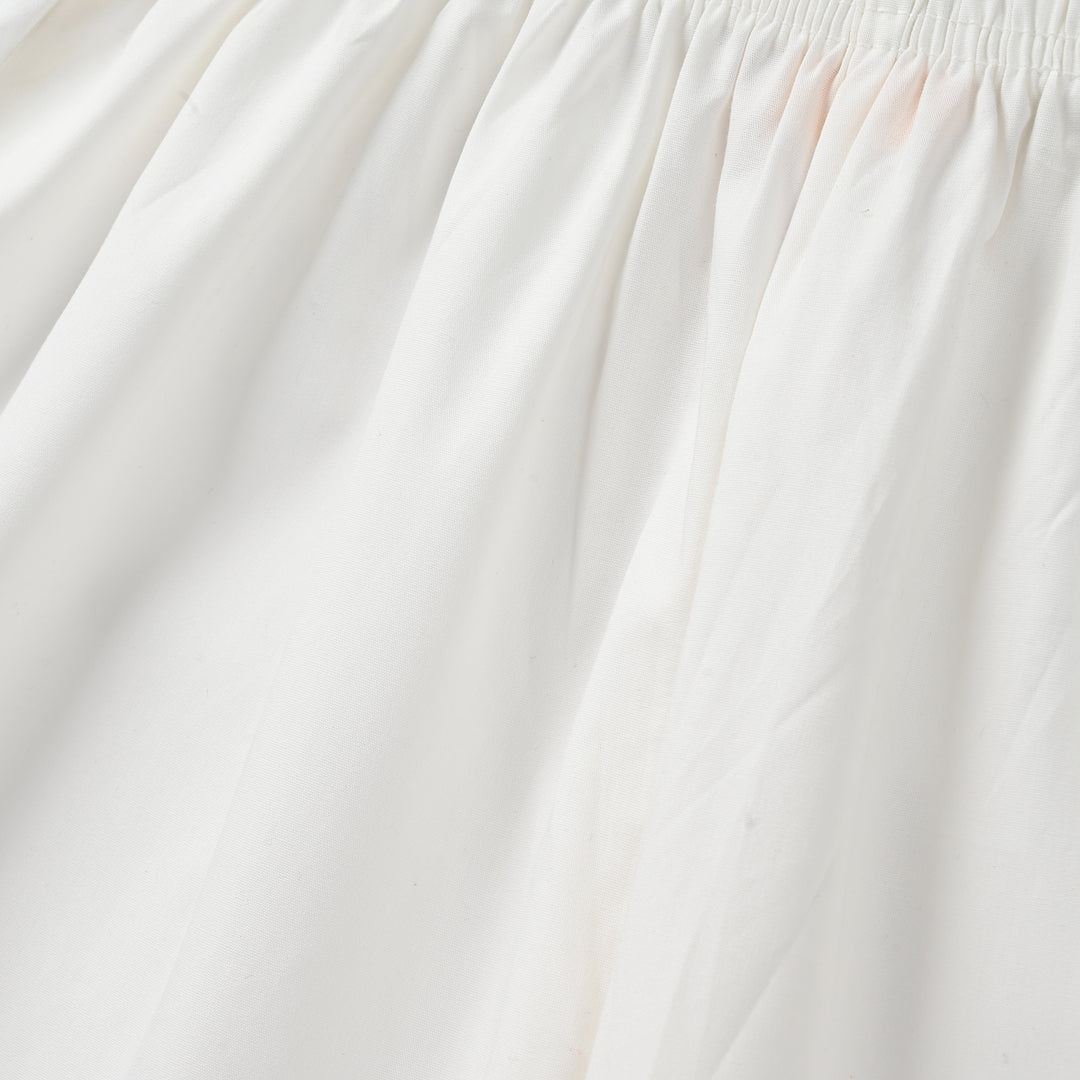 Girls Cotton Culottes Laces (White)