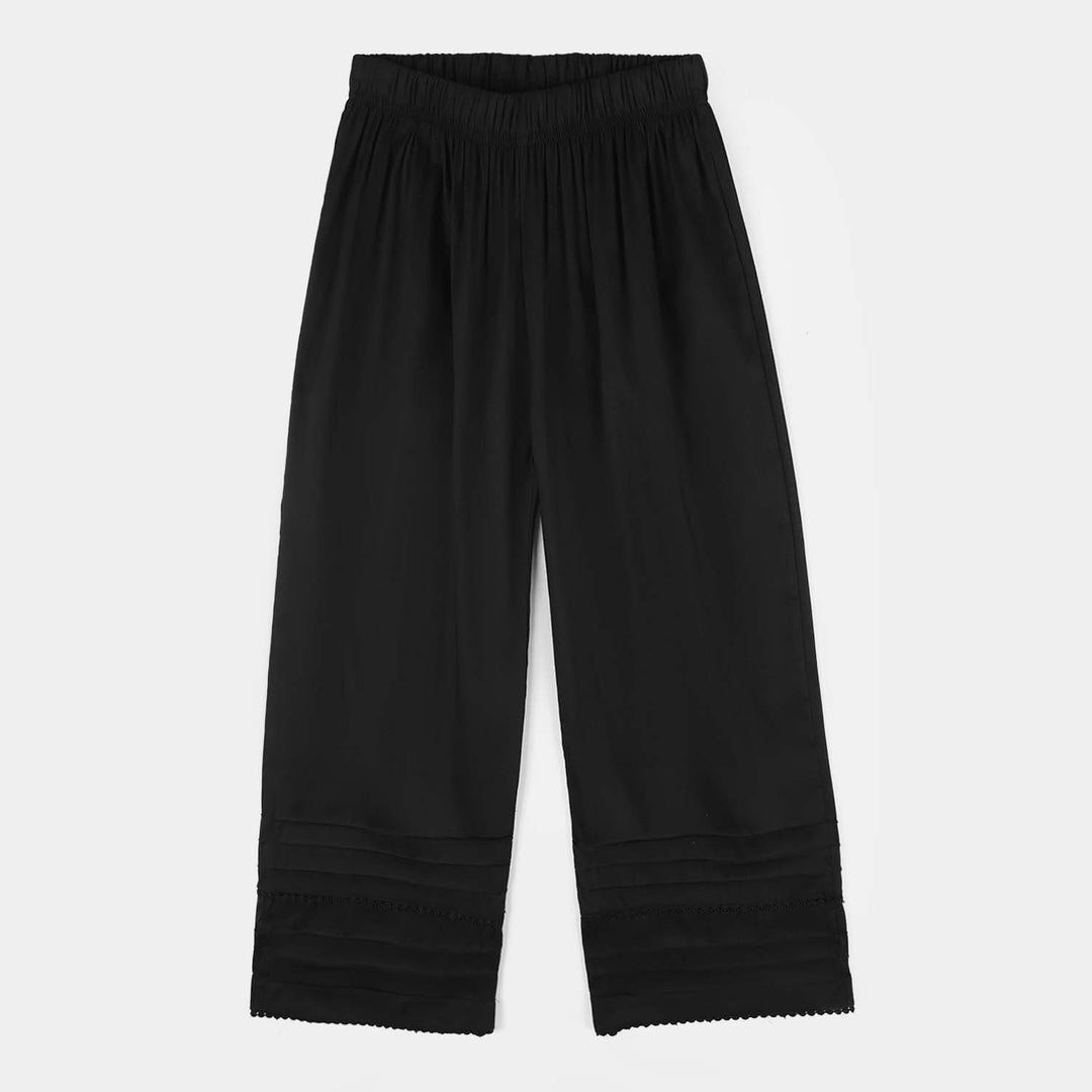 Girls Cotton Culottes (Laces) - Black