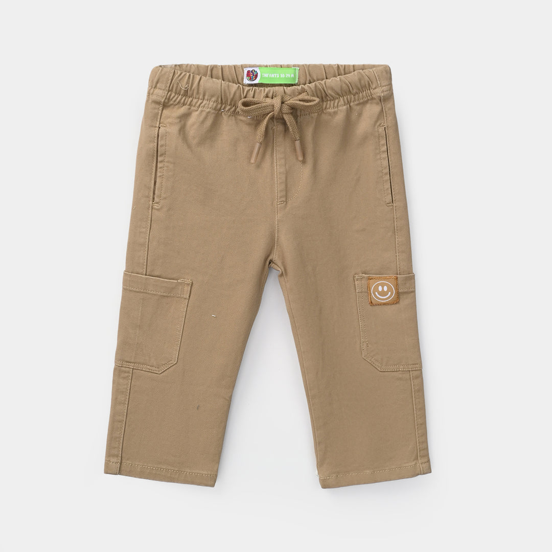 Infant Boys Cotton Twill Pants Cargo Style-Camel