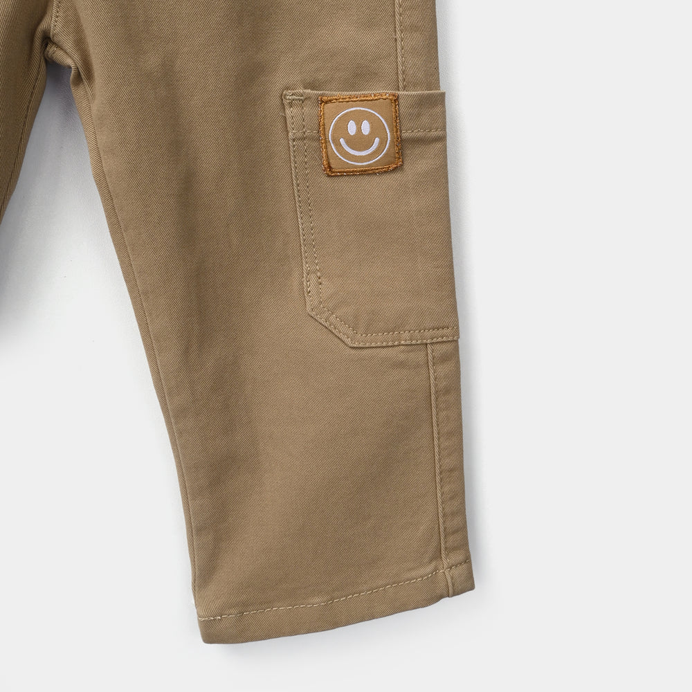 Infant Boys Cotton Twill Pants Cargo Style-Camel