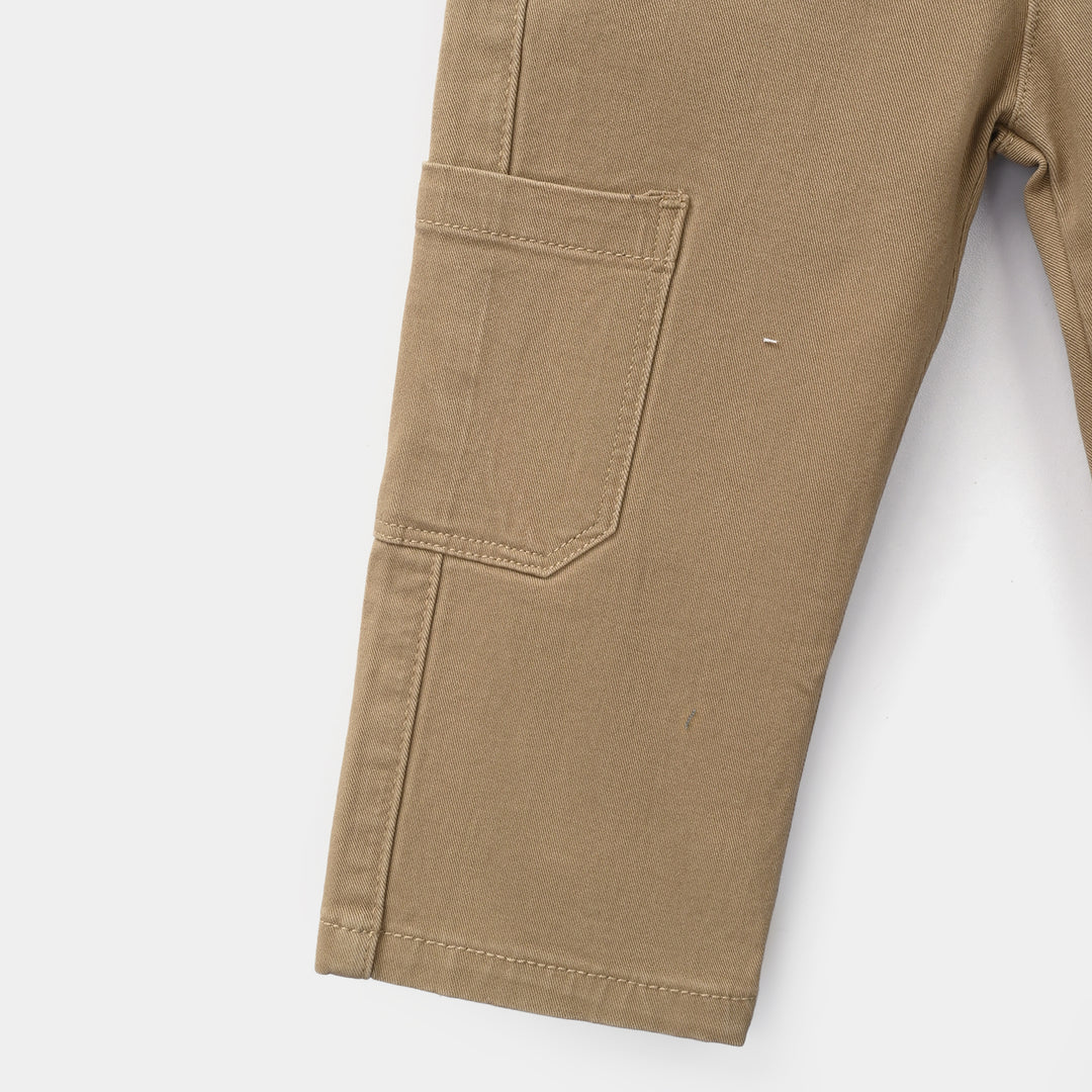 Infant Boys Cotton Twill Pants Cargo Style-Camel