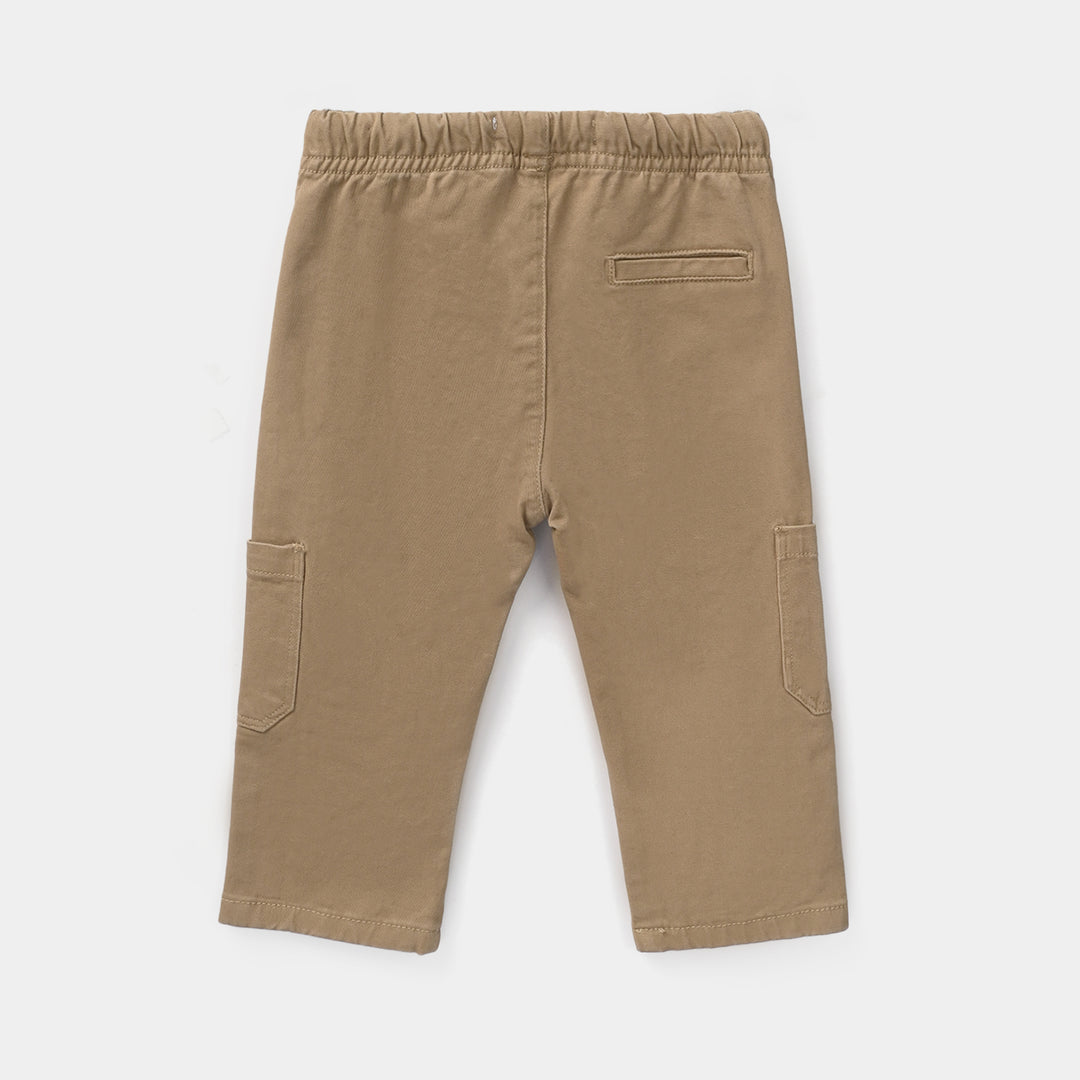 Infant Boys Cotton Twill Pants Cargo Style-Camel