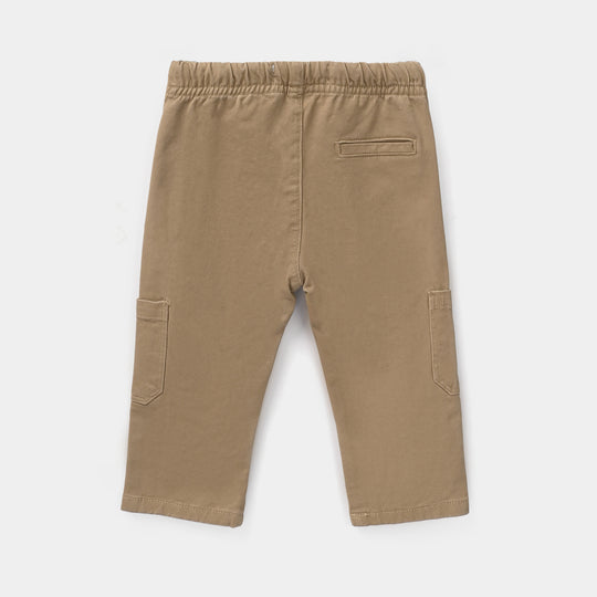 Infant Boys Cotton Twill Pants Cargo Style-Camel
