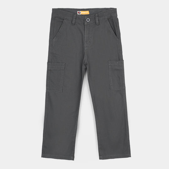 Boys Cotton Twill Pant – Dark Grey