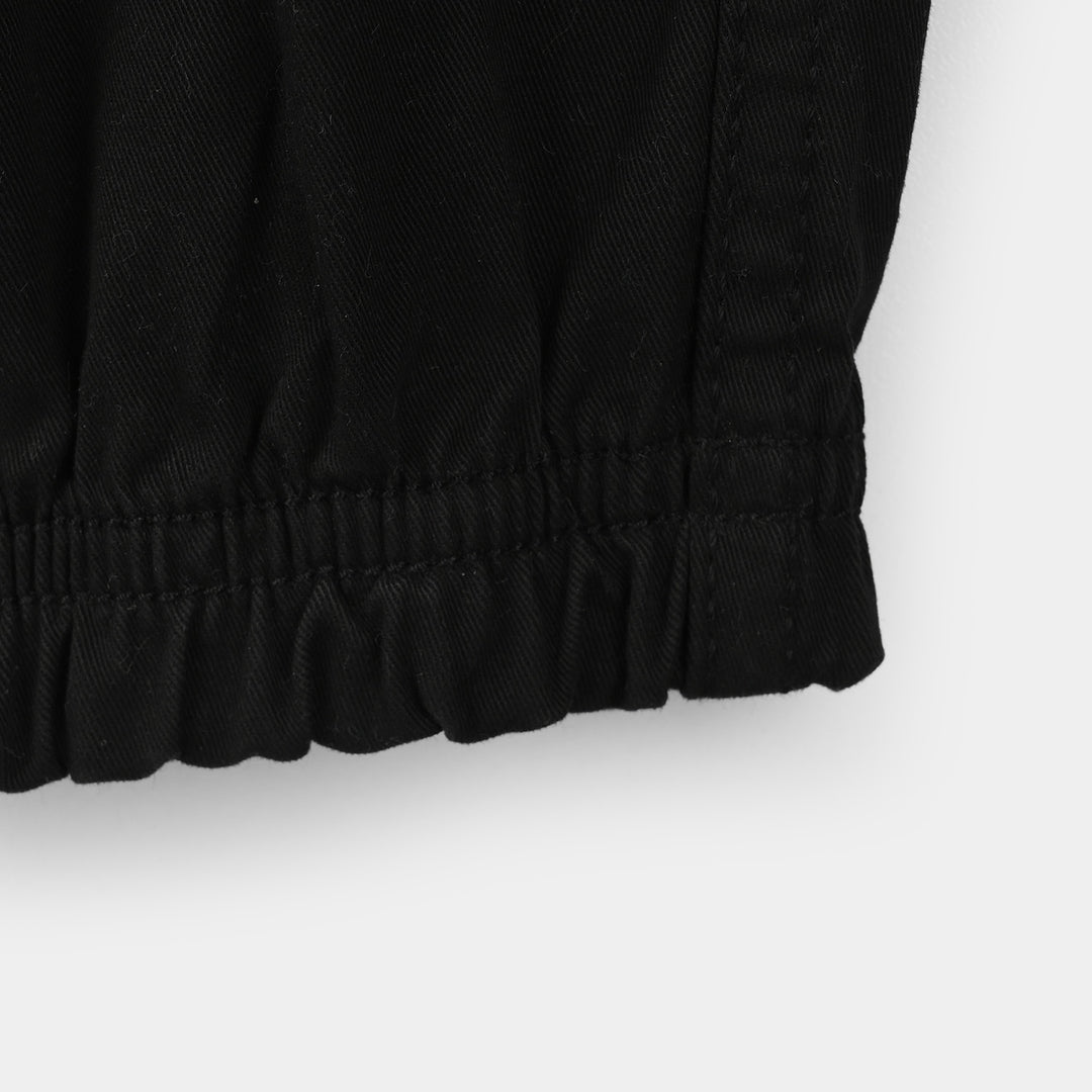 Boys Cotton Twill Pants (Roll Up) - Black