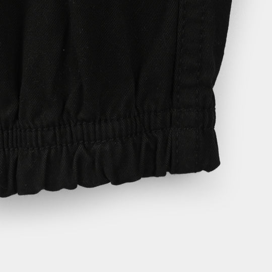 Boys Cotton Twill Pants (Roll Up) - Black