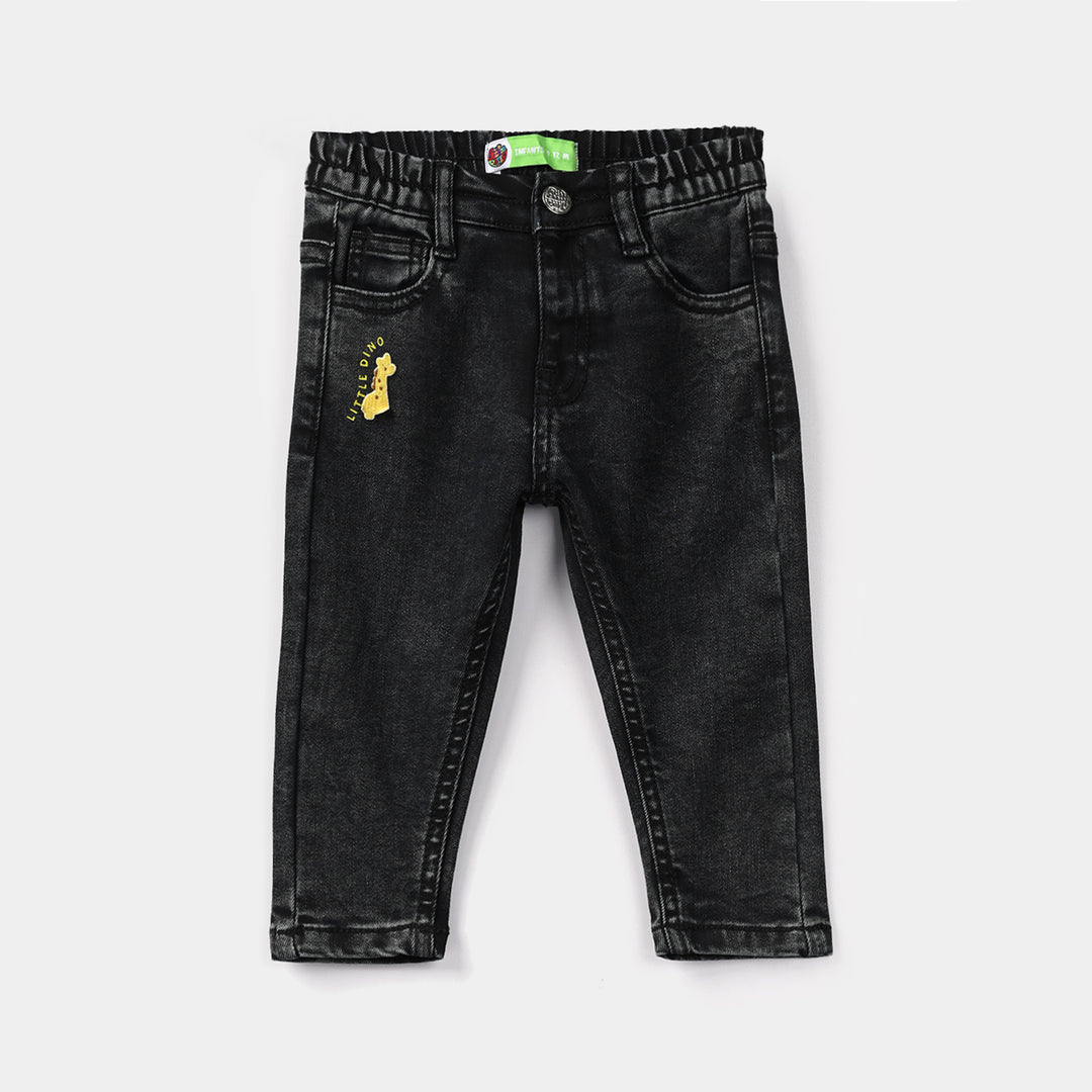 Infant Boys Denim Stretch Pant Little Dino – Black