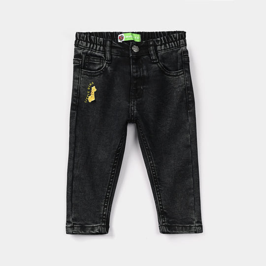 Infant Boys Denim Stretch Pant Little Dino – Black