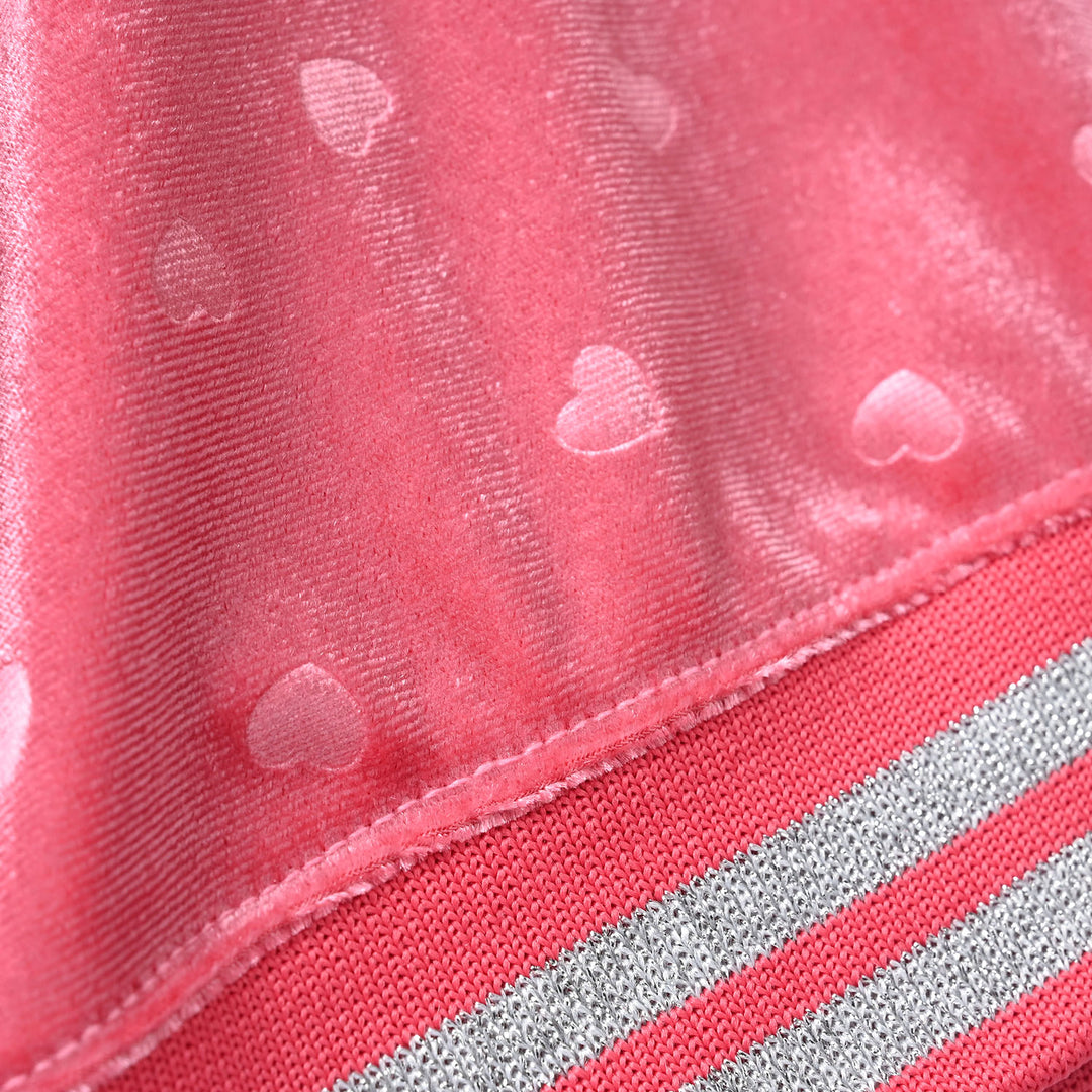 Girls Soft Plush Sweatshirt (Hearts) - Pink