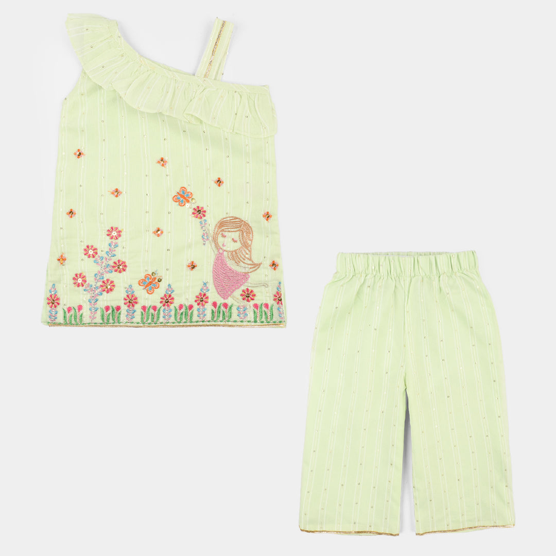 Infant Girls Poly Viscose 2Pcs (Gulistaan) – Pista
