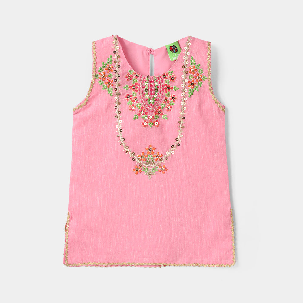 Infant Girls Poly Viscos 2Pcs Shingaar - Pink