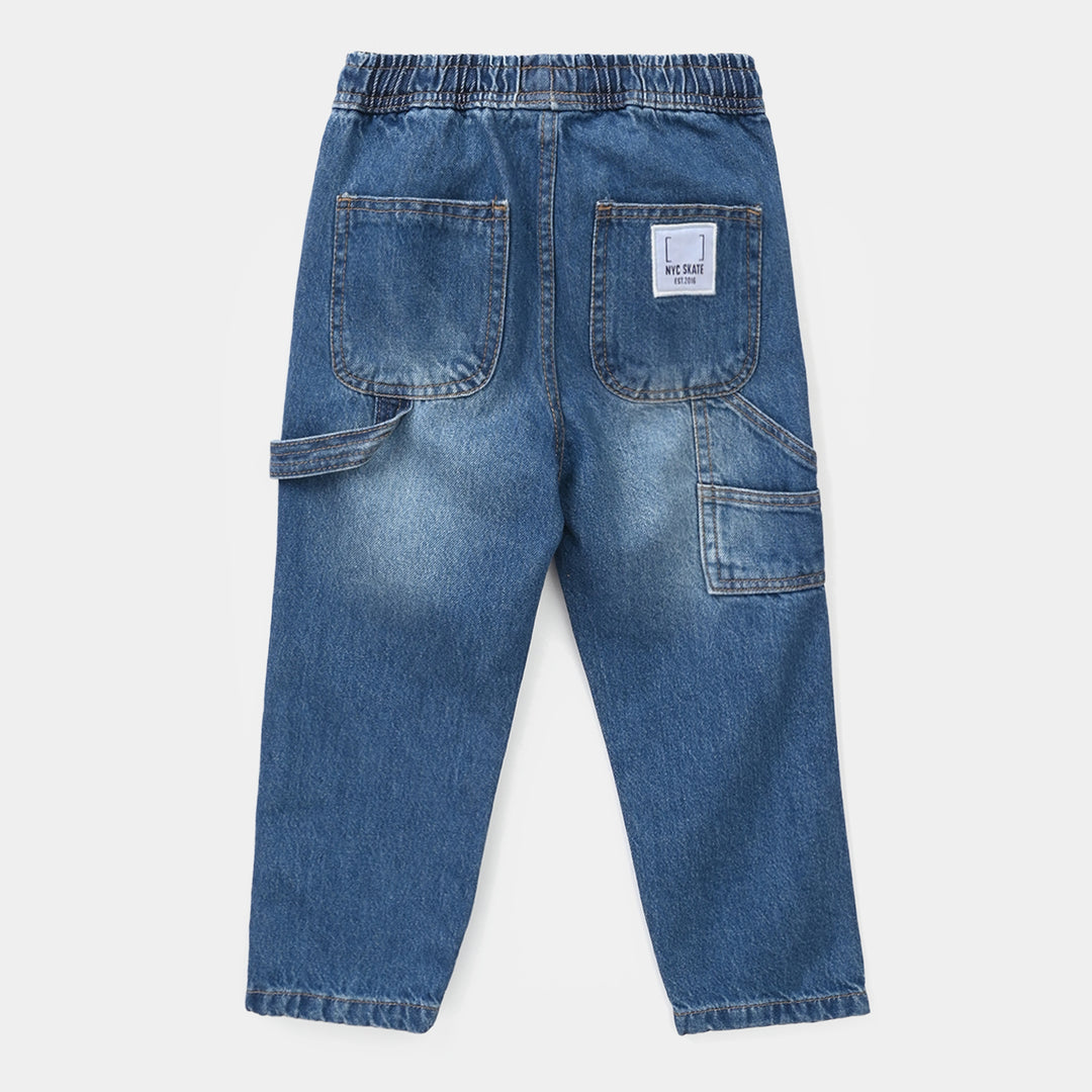 Boys Denim Stretch Pants (NYC SKATE) - Mid Blue