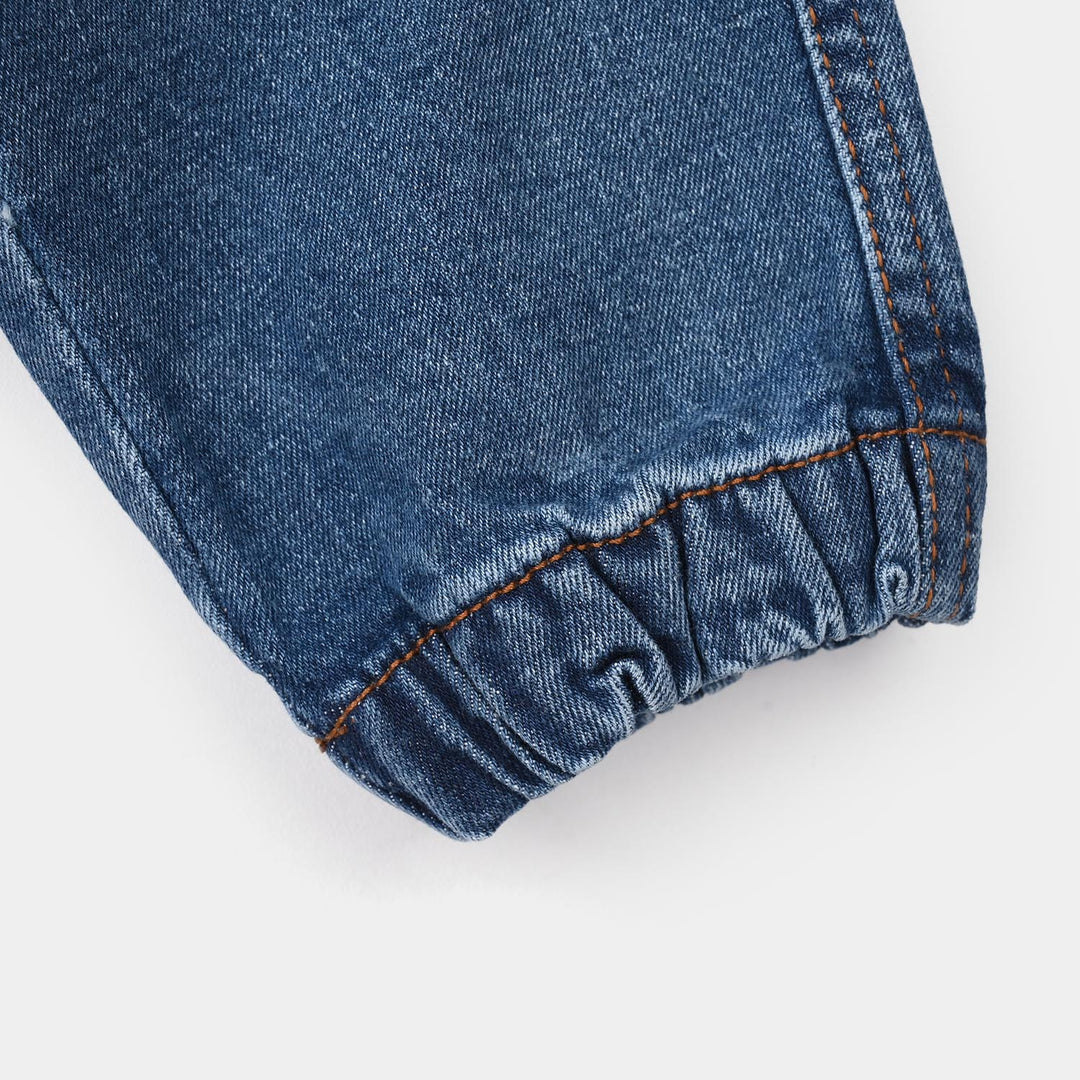 Boys Denim Stretch Pants - Mid Blue