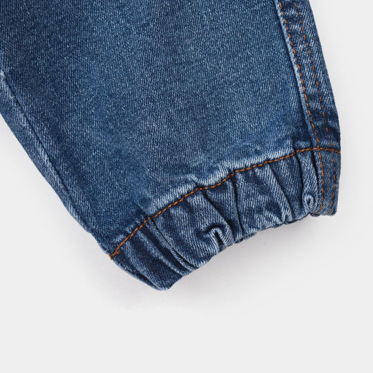 Boys Denim Stretch Pants - Mid Blue