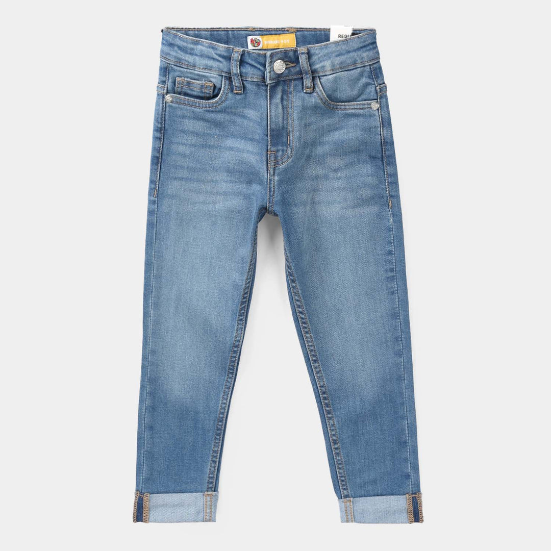 Boys Denim Stretch Pants (FOLDED) - Mid Blue