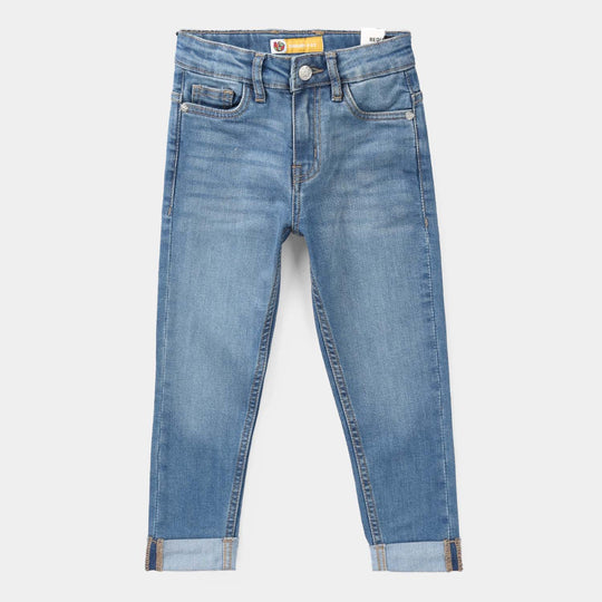 Boys Denim Stretch Pants (FOLDED) - Mid Blue