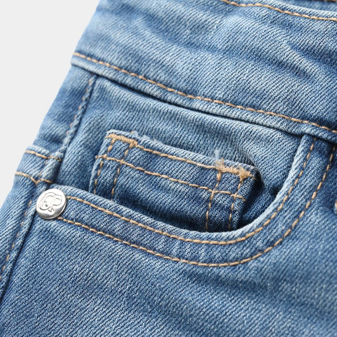 Boys Denim Stretch Pants (FOLDED) - Mid Blue