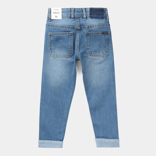 Boys Denim Stretch Pants (FOLDED) - Mid Blue