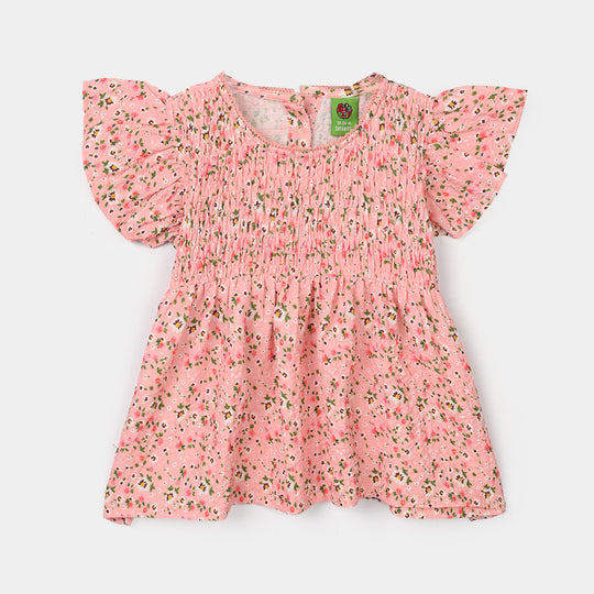 Infant Girls Cotton Casual Top - Pink
