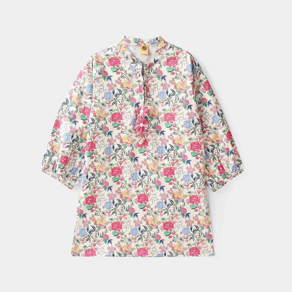 Girls Cotton Printed 2Pcs Floral - Multi