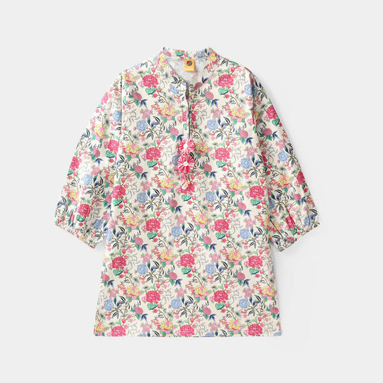 Girls Cotton Printed 2Pcs Floral - Multi