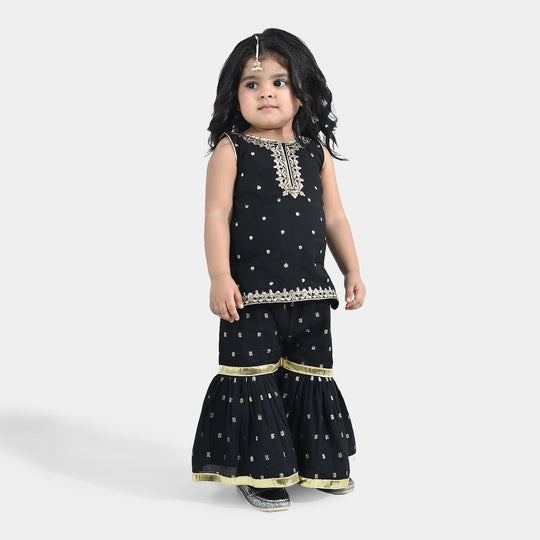 Infant Girls Jacquard 2-Piece Set - Black