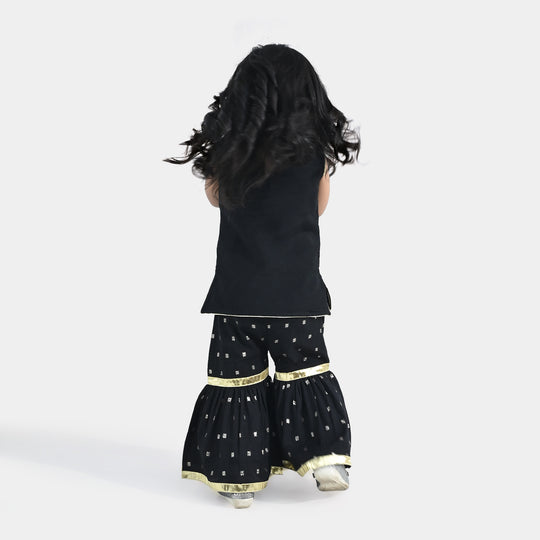 Infant Girls Jacquard 2-Piece Set - Black
