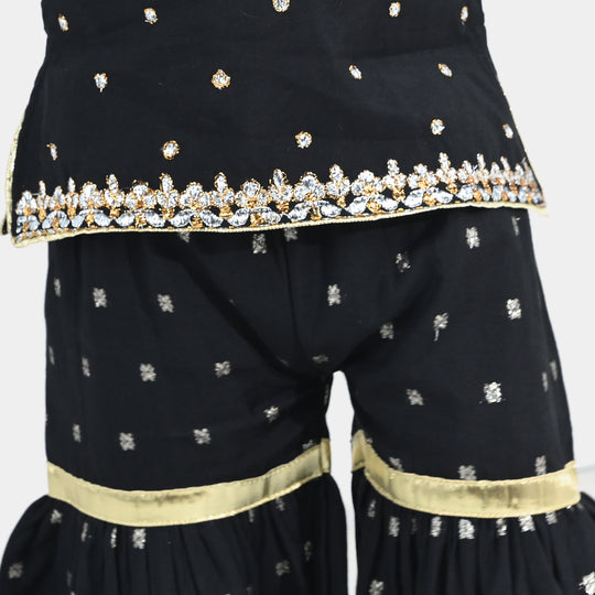 Infant Girls Jacquard 2-Piece Set - Black