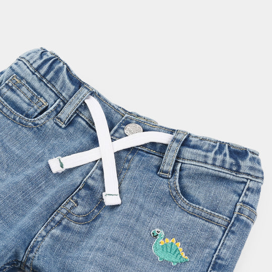 Infant Boys Denim Rigid Pants (Mini Dino) - Mid Blue
