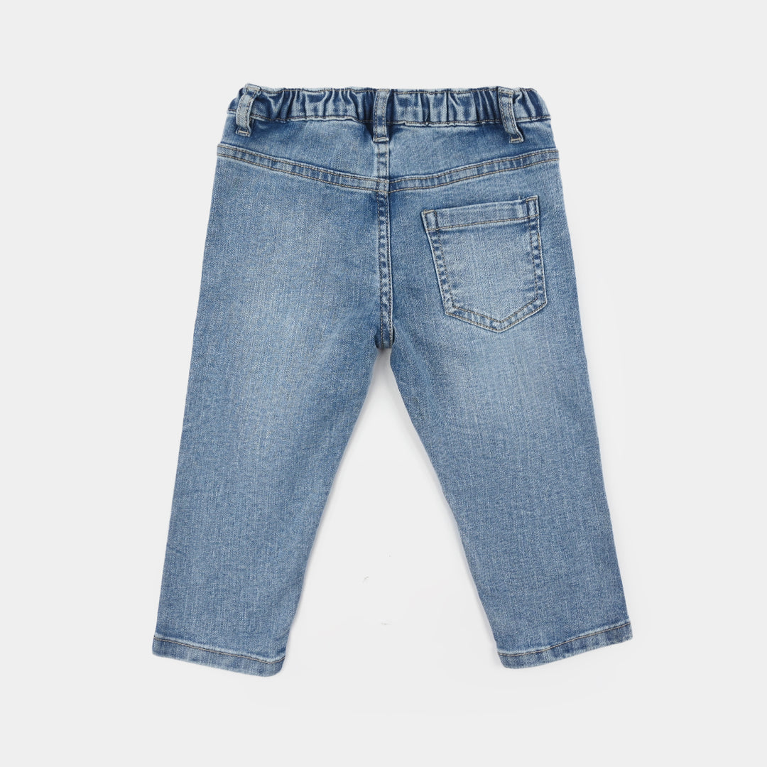 Infant Boys Denim Rigid Pants (Mini Dino) - Mid Blue