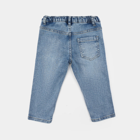 Infant Boys Denim Rigid Pants (Mini Dino) - Mid Blue