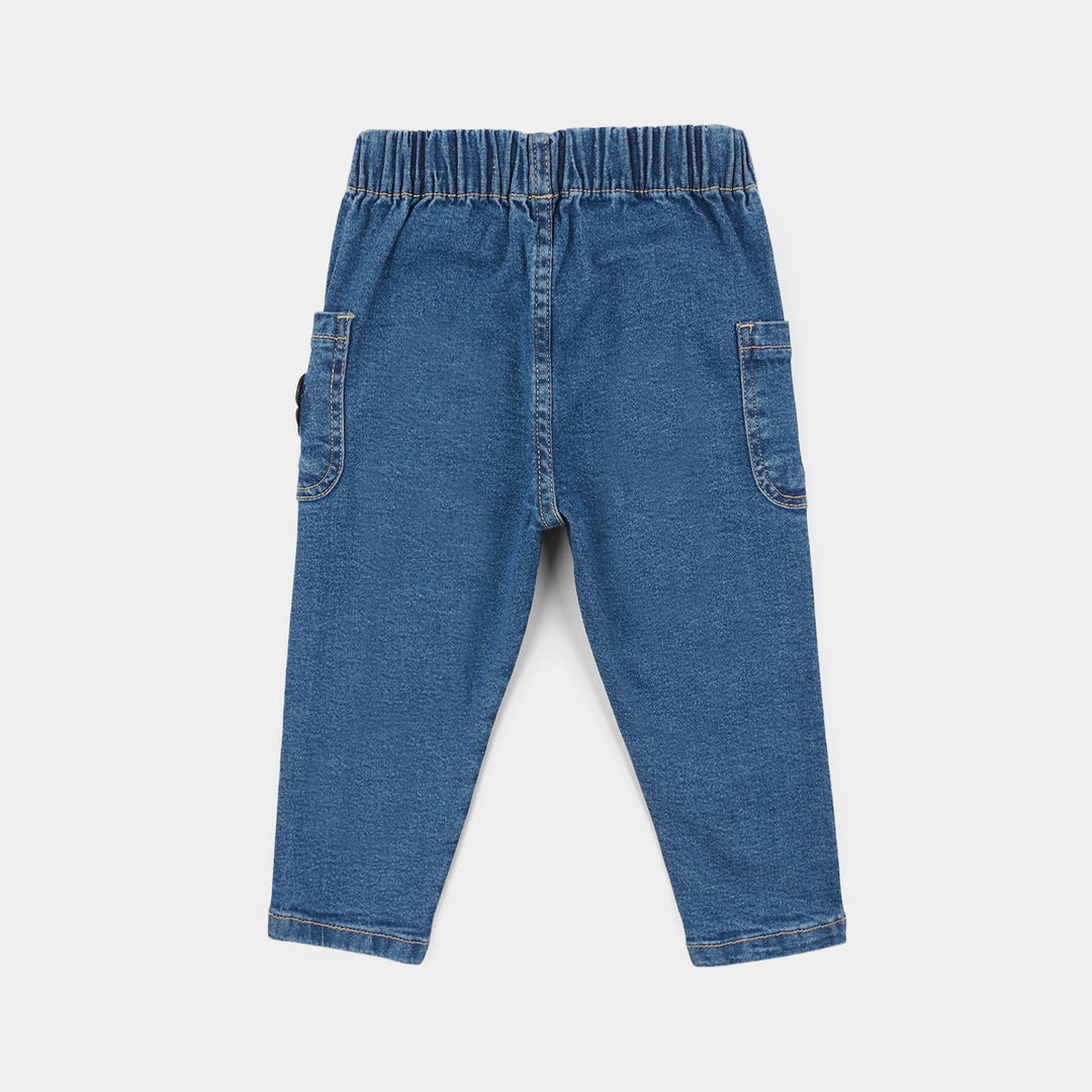 Infant Boys Denim Rigid Pants (Dino Cargo) - Dark Blue